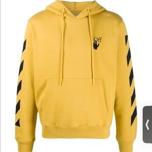 Off White Arrow Motif Print Hoodie Sz Medium